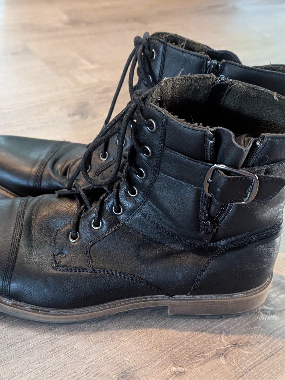 Men's Black Lace-Up Boots